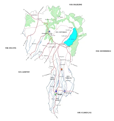 Gambar Peta Infrastruktur Kabupaten Bangli