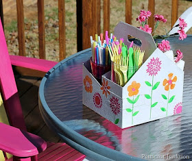 Organize a picnic caddy using a cardboard drink holder :: OrganizingMadeFun.com
