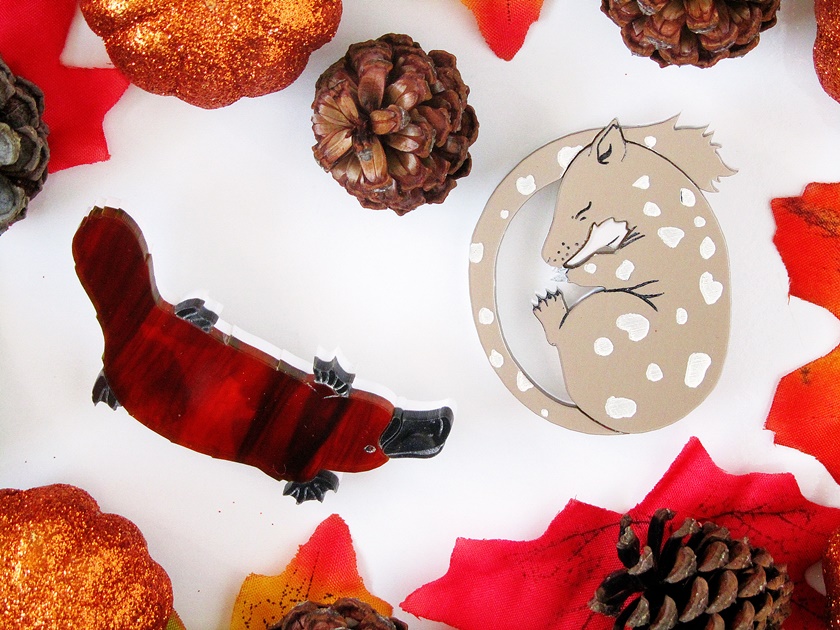 Kimchi and Coconut Australian Animal Brooches Polka Spots and Freckle