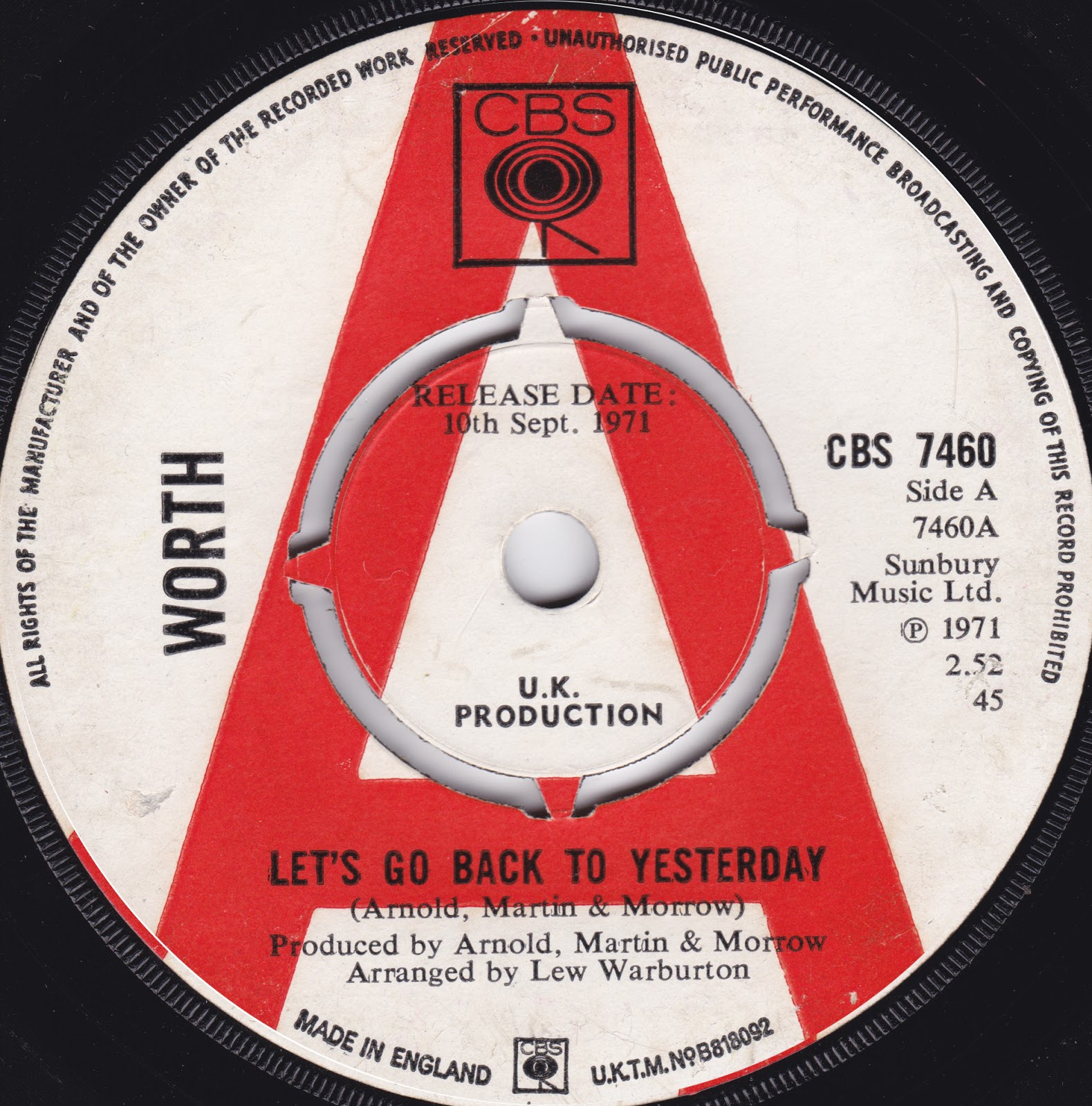 Left and to the Back Worth Let's Go Back To Yesterday/ Let Me Be