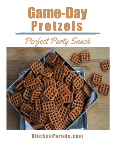 Game-Day Pretzels ♥ KitchenParade.com, great party snacks.
