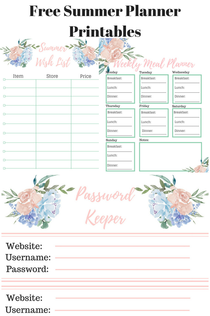 Free Summer Planner Printables | Home Chic Club: Free Summer Planner ...