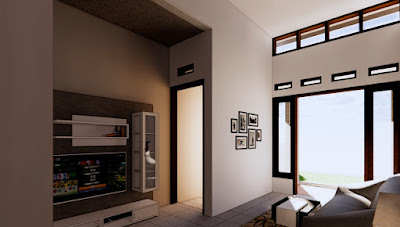 Ruang Tamu dan Ruang Keluarga  Rumah Minimalis 6x12