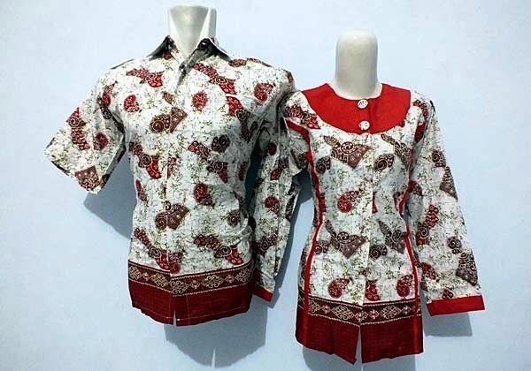  35 model seragam batik guru modis dan polos modern 