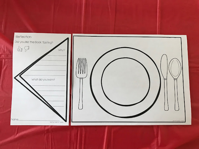 A blog post with a FREEBIE about doing a book tasting for with first graders. Encourage your first grade students to experience various reading genres by having a book tasting. Students sample books in various genres in a cafe themed setting. Link provided to free reading genre posters. {1st grade, ELA, balanced literacy}