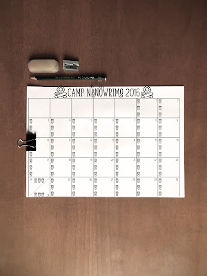 Tailored By Tiera: Free Calendar Printable for Camp NaNoWriMo