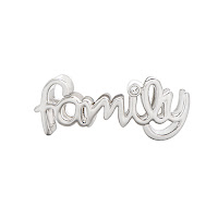 ORIGAMI OWL SILVER SCRIPTED "FAMILY" SLIDER WITH SWAROVSKI CRYSTAL available at StoriedCharms.com