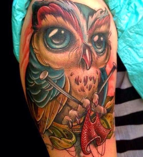 Owl Design Tattoos on Arm, Arms Tattoos of Owl Birds, Owl Birds Arm Tattoo Designs, Birds, Parts,