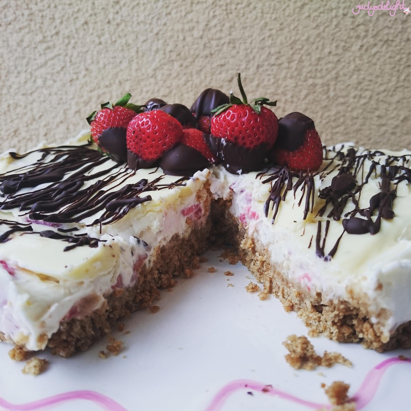 no-bake New York Cheesecake mit Erdbeeren | judysdelight