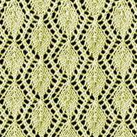 Eyelet Lace 54: Trellis-Framed Leaf  | Knitting Stitch Patterns.
