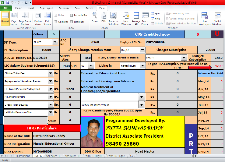 Income Tax 2014 15 Putta For Employees