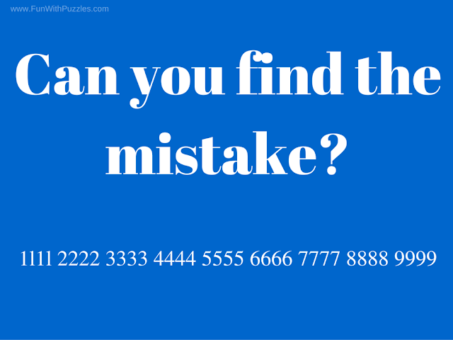 Tough riddle to Find the mistake in picture