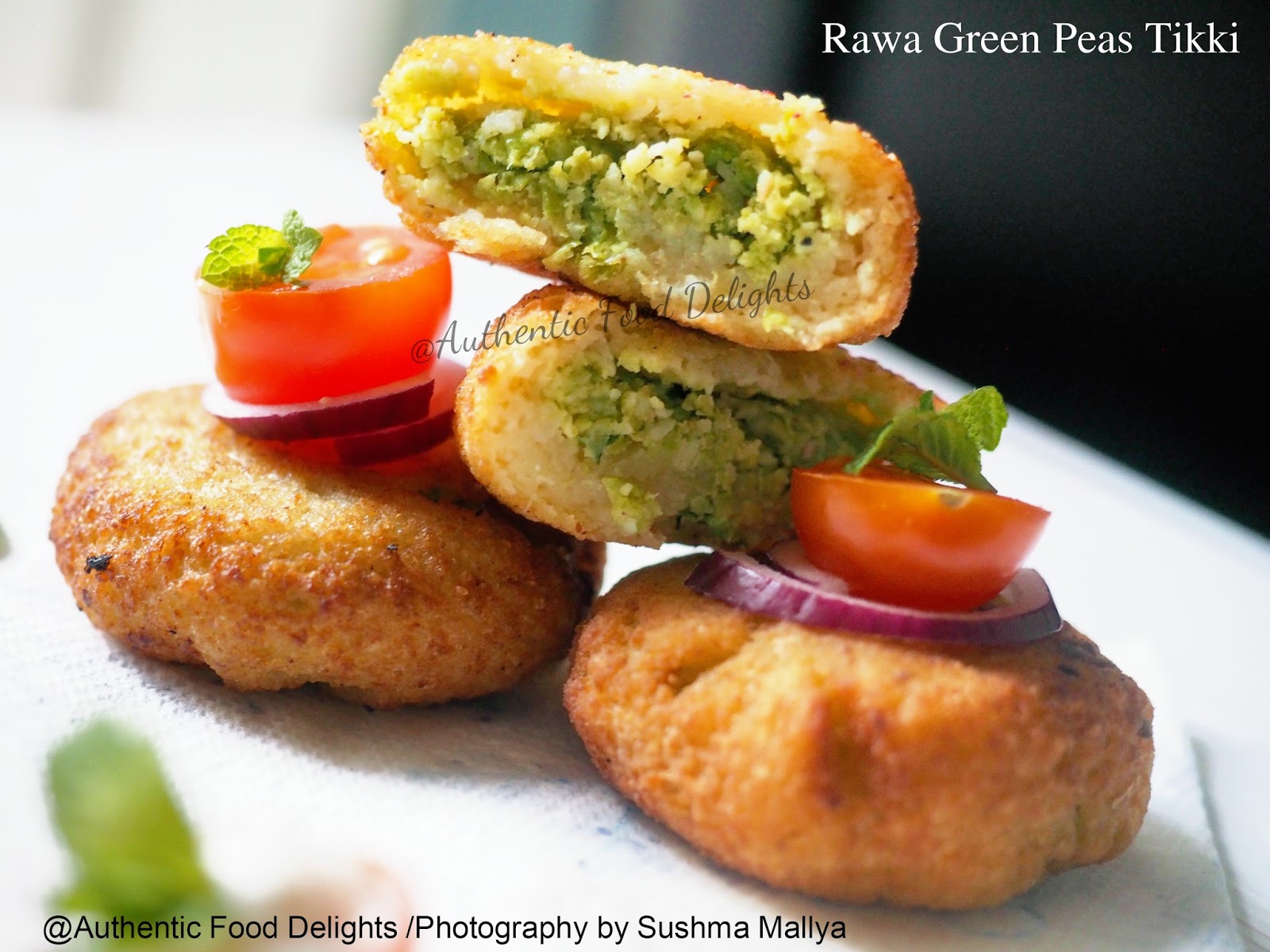 Authentic Food Delights Rawa Green peas tikki