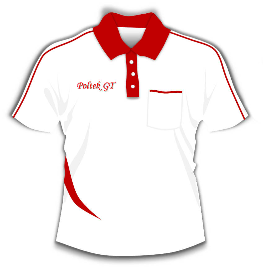  Kaos  Kerah Kombinasi Putih  Merah  Station Desain Baju
