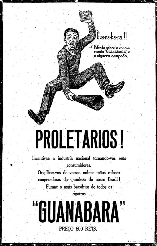 Incentivo para consumo de produtos brasileiros em 1929. Cigarros Guanabara.