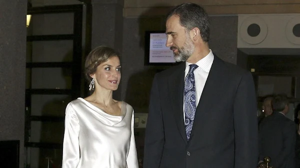 King Felipe of Spain and Queen Letizia of Spain attended the performance of the opera "The Public" at the Royal Theatre 