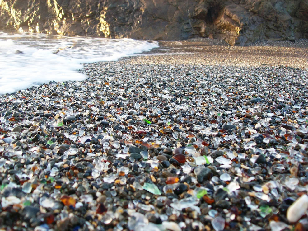Close-up-view-of-the-colored-glass-beads-mixed-in-the-sand-at-Glass-Beach-near-Fort-Bragg-CA