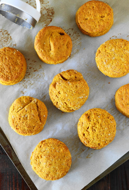 Pumpkin Biscuits on baking sheet image