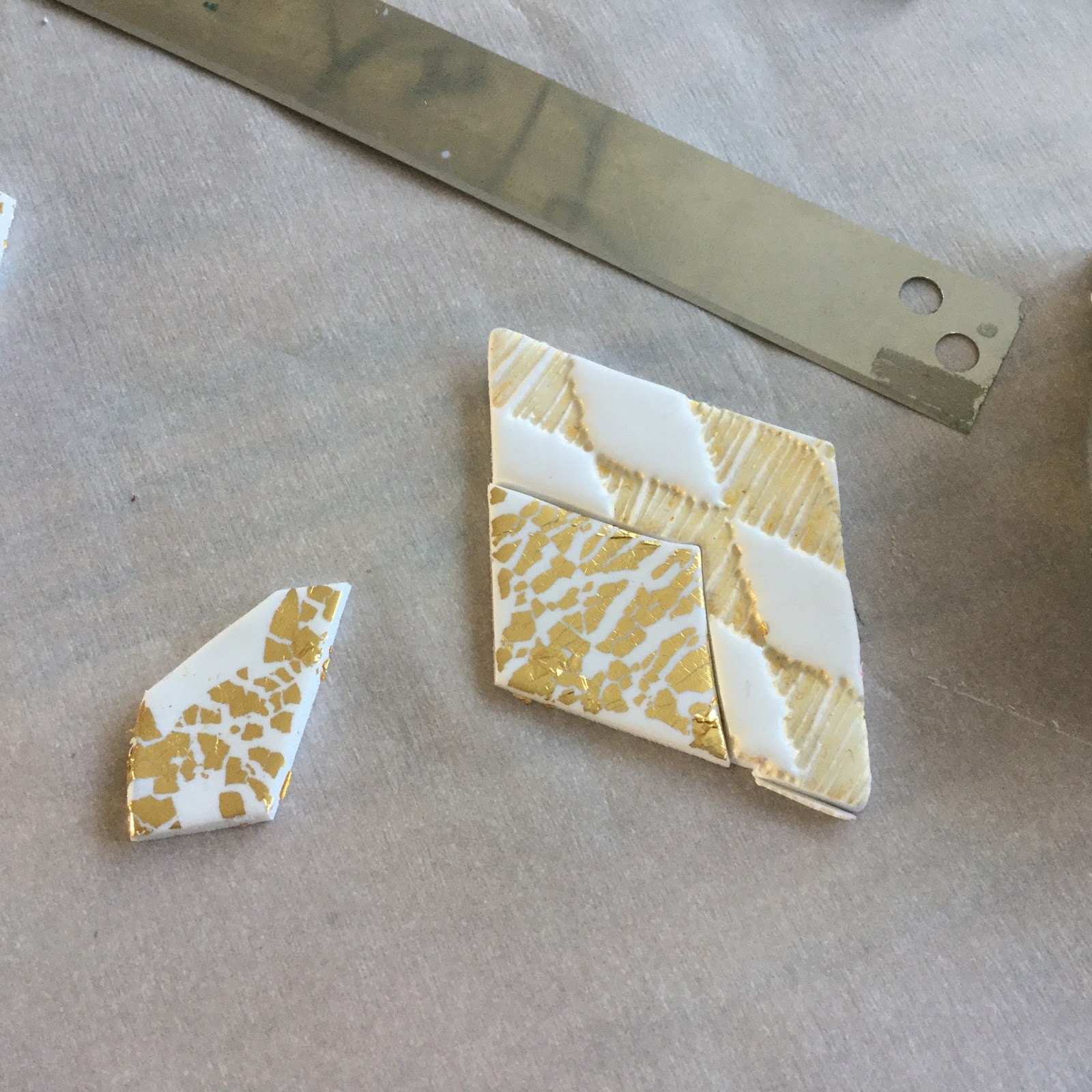 Golden Diamonds Polymer Clay Pendants Tutorial