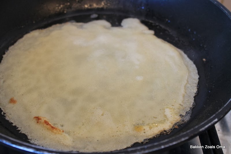 Norwegian pancake in a skillet