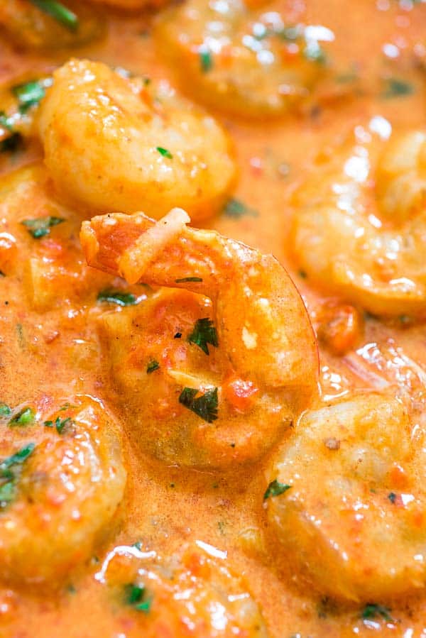 SHRIMP IN ROASTED PEPPER SAUCE the menu food