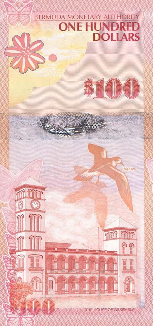 Bermuda money currency 100 Dollars banknote 2009 House of Assembly
