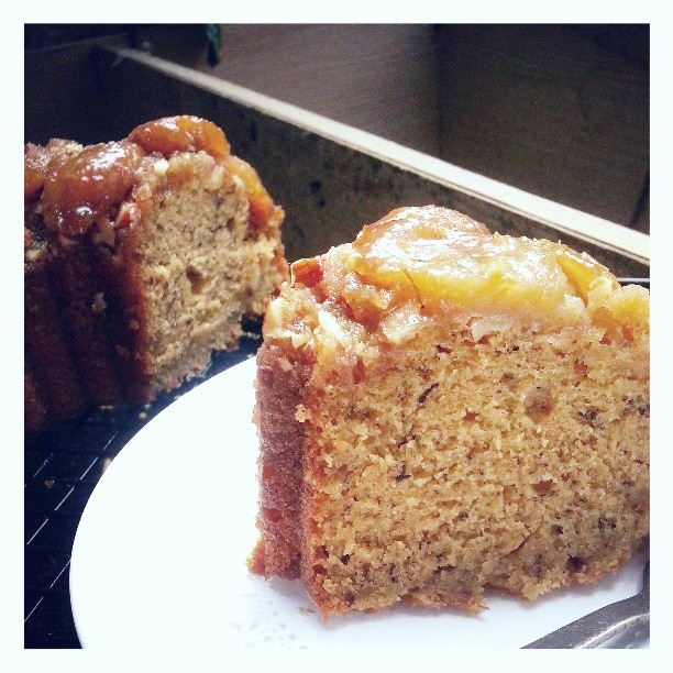The Cat, The Rabbit & The Hedgehog Banana Foster Bundt Cake