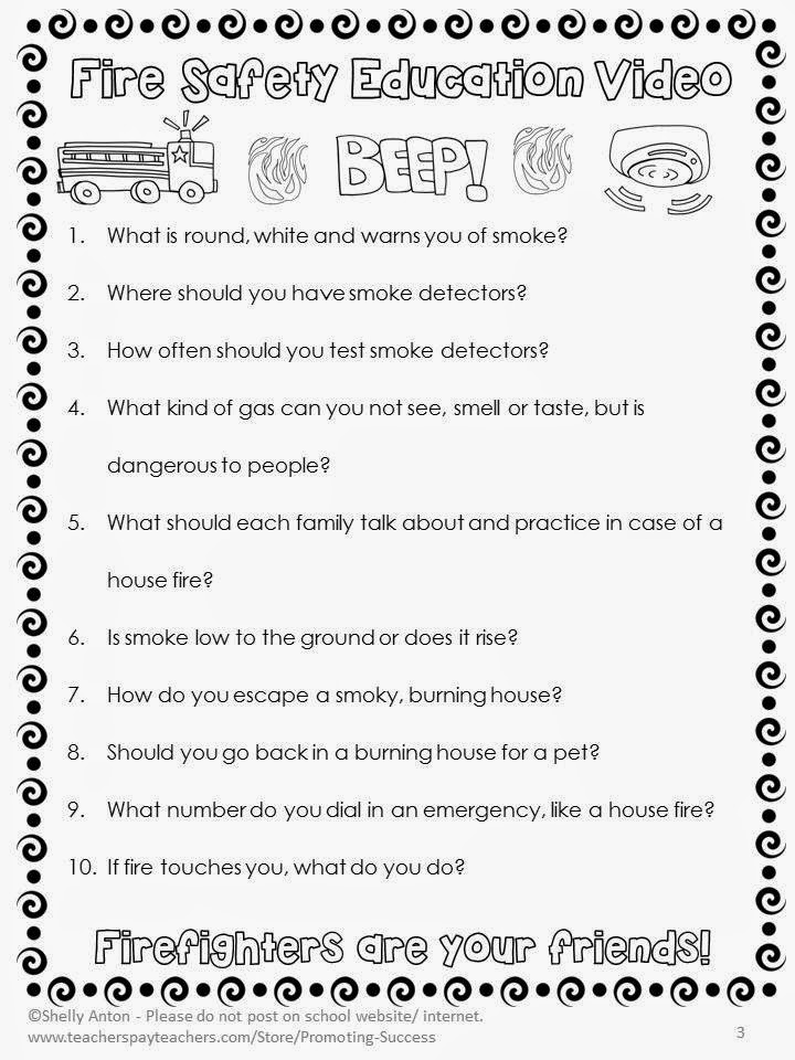 Printable Fire Safety Worksheets