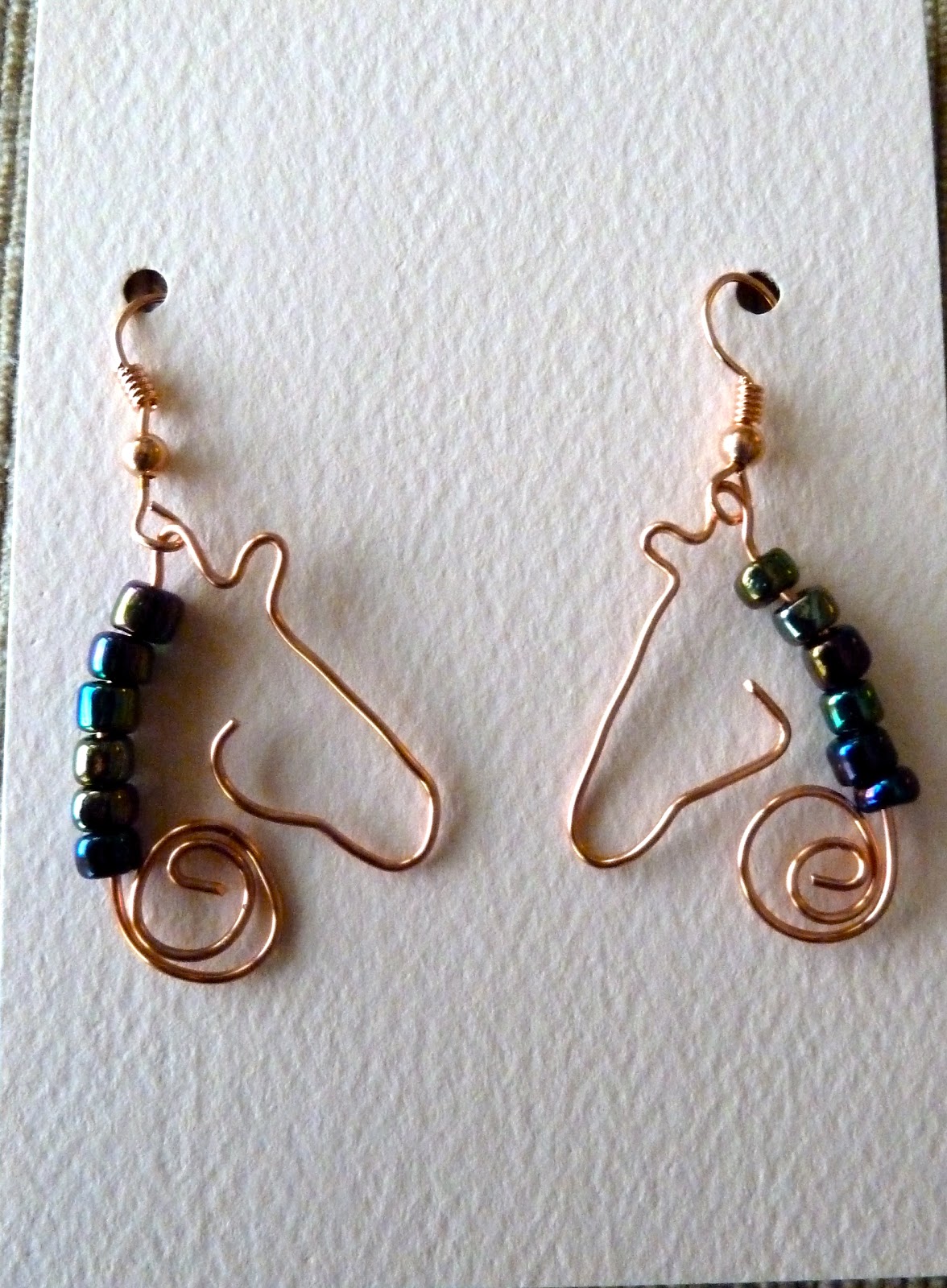 Make it easy crafts Copper Wire Horse Earrings