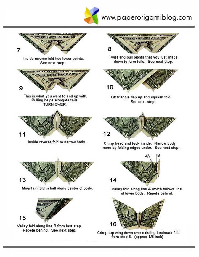 Money Origami Butterfly Paper Origami Guide