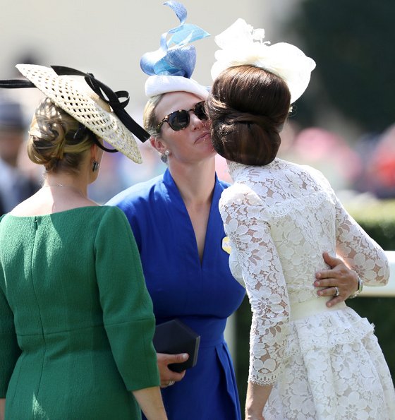 Queen Elizabeth, Duchess Camilla, Duchess Catherine, Countess Sophie of Wessex, Princess Beatrice, Princess Eugenie, Zara Phillips, Kate Middleton wore ALEXANDER MCQUEEN Lace Dress