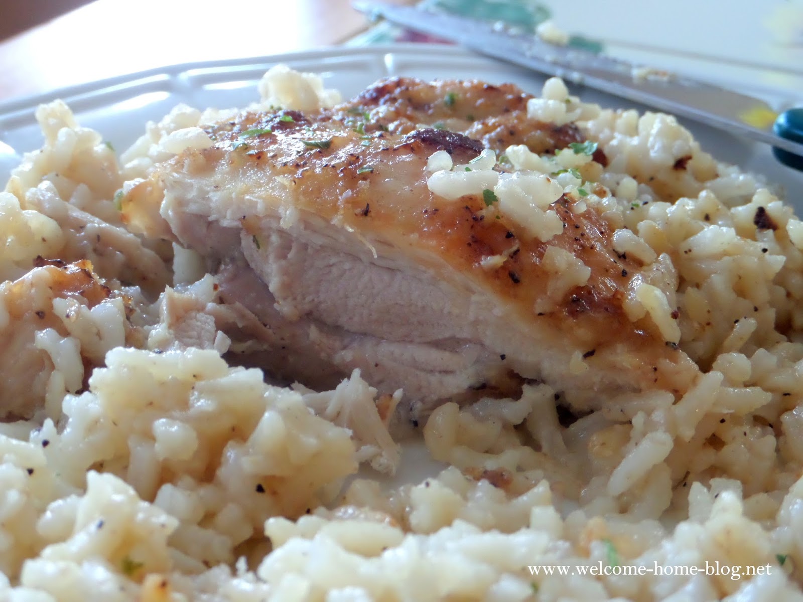 Home Blog PanRoasted Chicken Thighs and Rice