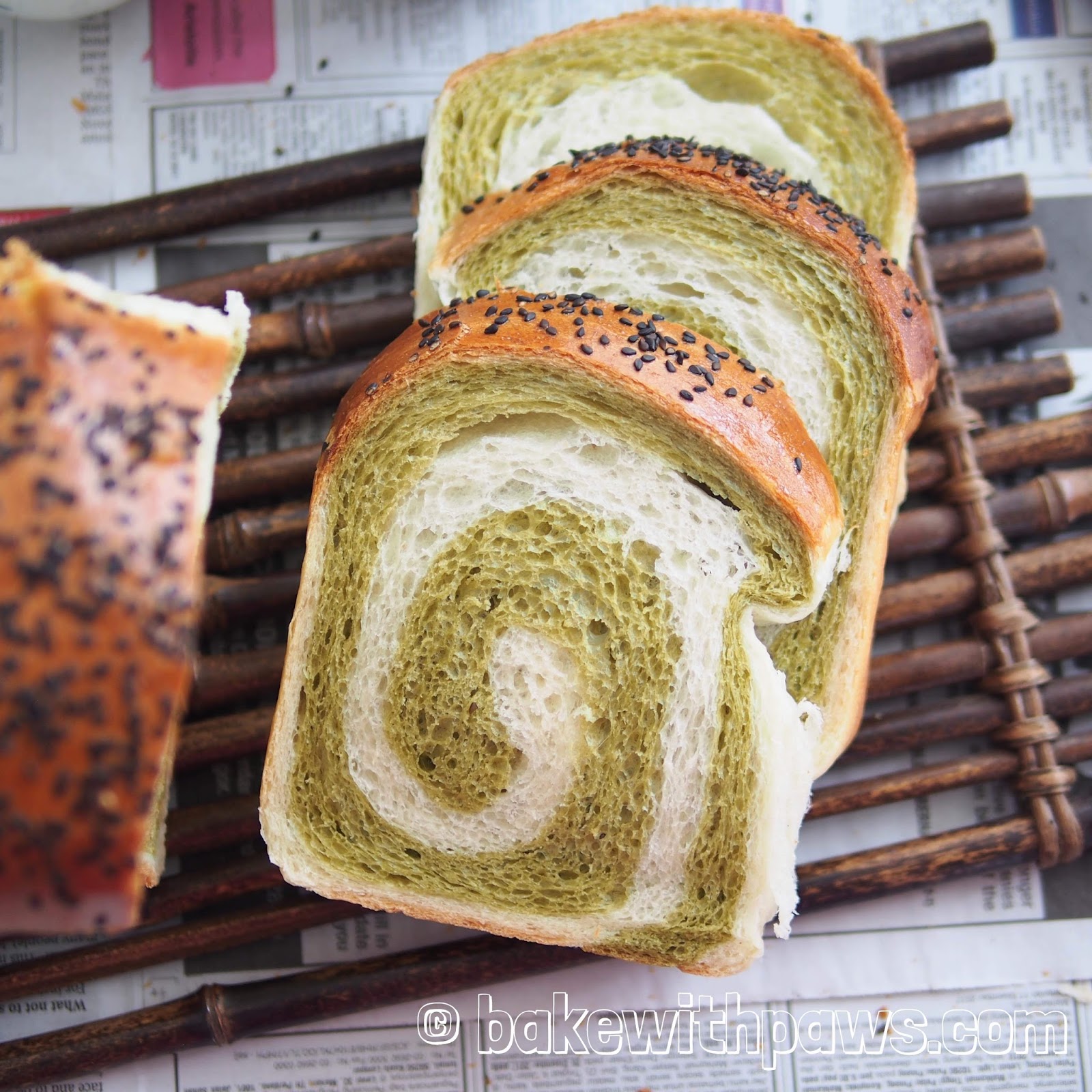 Matcha Swirl Bread BAKE WITH PAWS