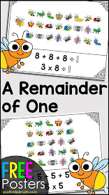 Do you love the book a Remainder of One? I do! It's an awesome book for teaching divisibility rules, repeated addition, multiplication and division with remainders to little ones and get them thinking about number sense right as young children. This set of free pdf posters were made to display while reading A Remainder of One. You can download them free from the link in this post.