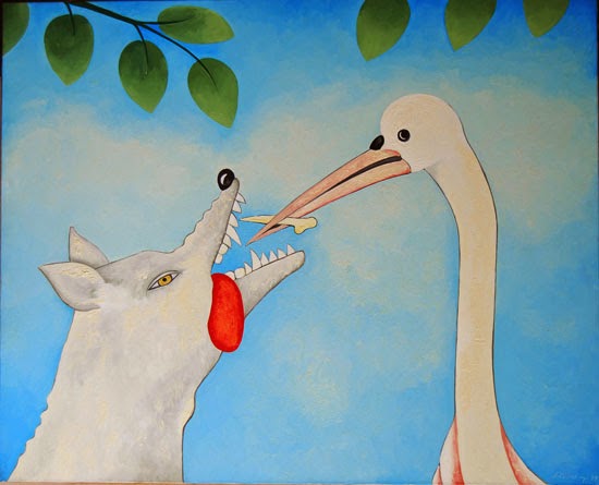 Le Loup Et La Cigogne Fable fablimages.blogspot.com