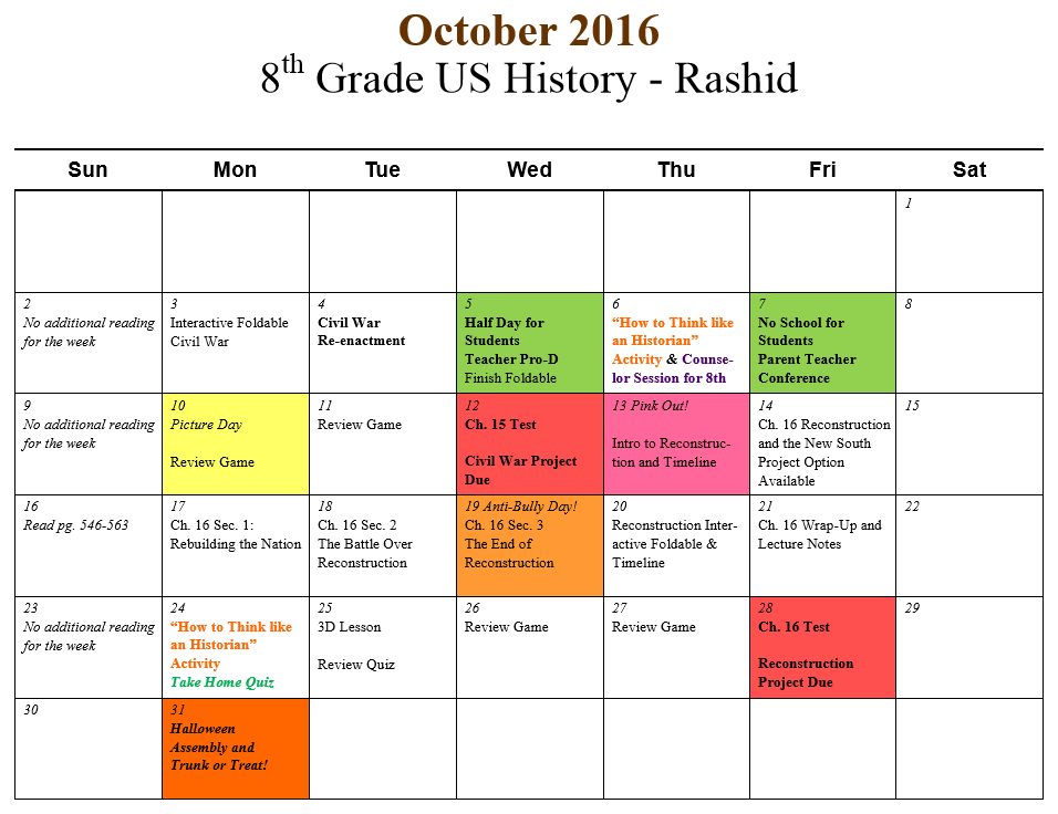 Mrs. Rashid's 8th Grade US History: 02/22/17