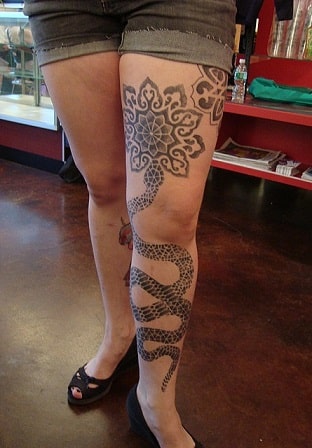 womens calf tattoos