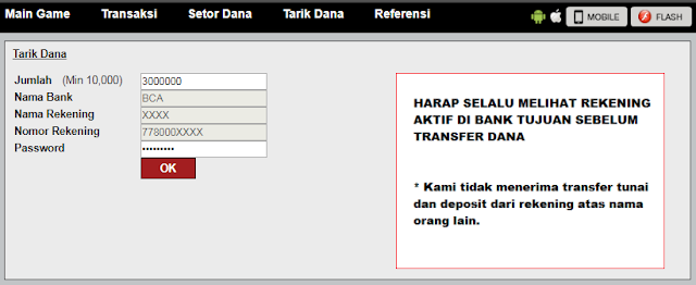Form tarik dana Tarik dana JurusQQ