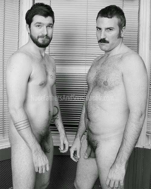 Nudist fathers and sons.
