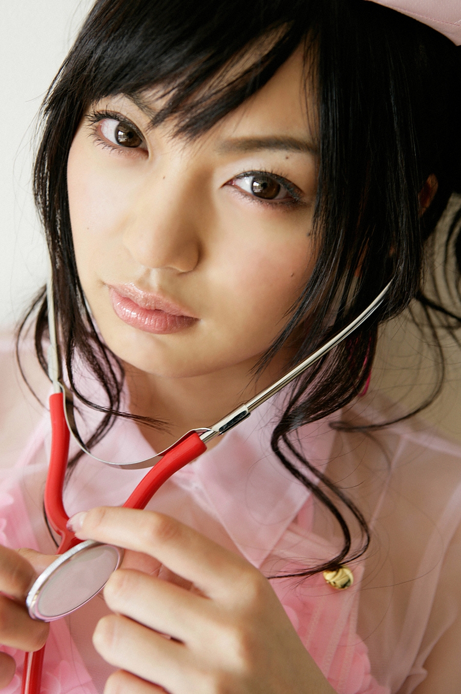 Mizuki Oshima Japanese Sexy Model Sexy Pink Nurse Dress
