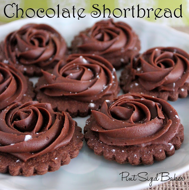 Chocolate Shortbread Cookies with chocolate buttercream. Super simple and beautiful!