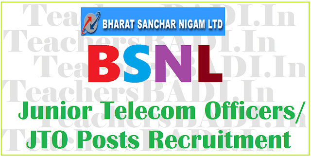 BSNL 2510 JTO Posts 2016 Recruitment Notification BSNL,JTOs,Recruitment Notification