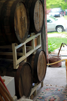 Dave and Becky's four barrel, all re-coopered bourbon barrels.