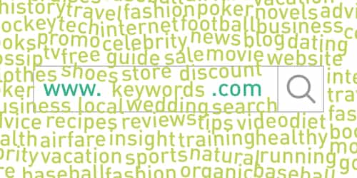 menggunakan kata kunci di dalam nama domain