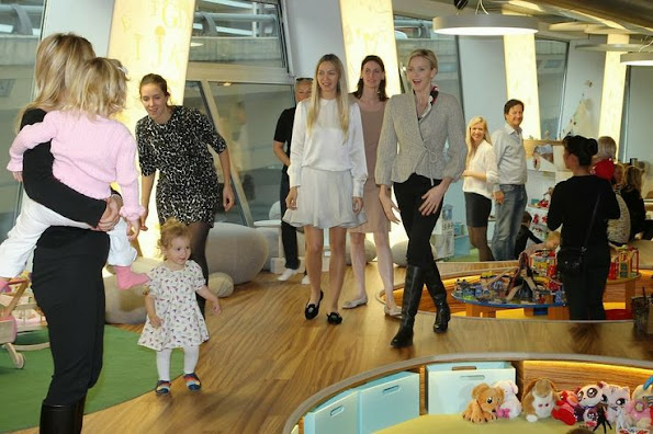 Princess Charlene of Monaco attended the opening of the Monte-Carlo Munchkins Club in Monaco