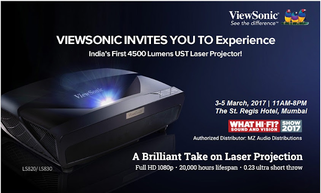 ViewSonic Invites You to Experience the Launch of India’s First 4500 Lumens UST Full HD Laser Projector