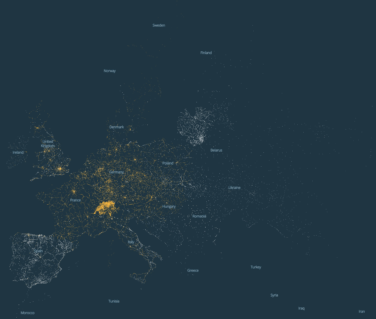 Dark Map of European Infrastructure