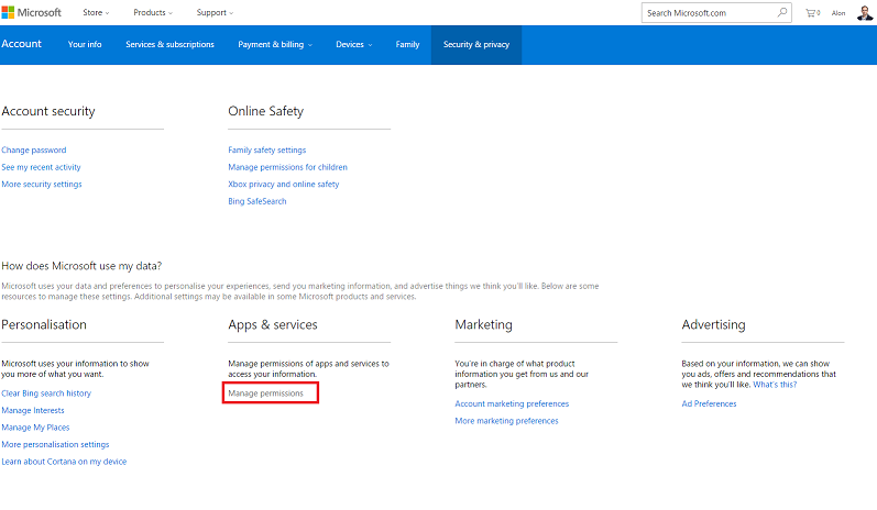 How to Manage Permissions/Revoke Access to Apps & services using Microsoft Account - Alon Havivi 