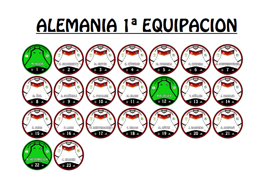 CHAPAS WORLD CUP 2014: ALEMANIA 1ª EQUIPACION - Chapas de Futbol - Los ...