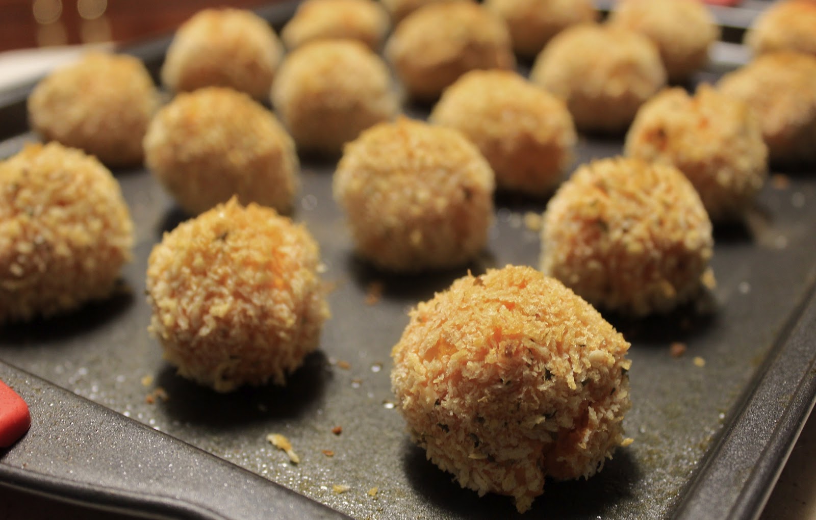 Baked sweet potato panko crusted balls. Awesomeness.
